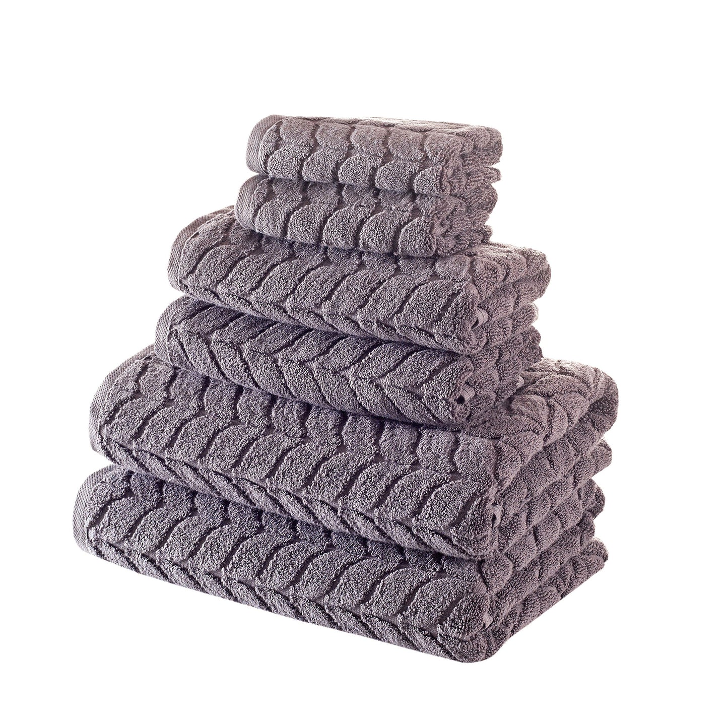 BAGNO MILANO Turkish Cotton Bath Towels, Hand Towels - Soft Plush Jacquard Collection - Highly Absorbent Towel Set (Grey, 4 Pcs Hand Towel Set)