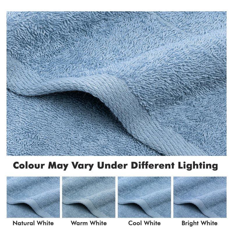 Novo Home 100% Cotton Hand Towels for Bathroom – Soft & Absorbent Towel Set– Pack of 6 Small Towel (34x20in) – Quick Dry Luxury Cotton Hand Towels – Sky Blue