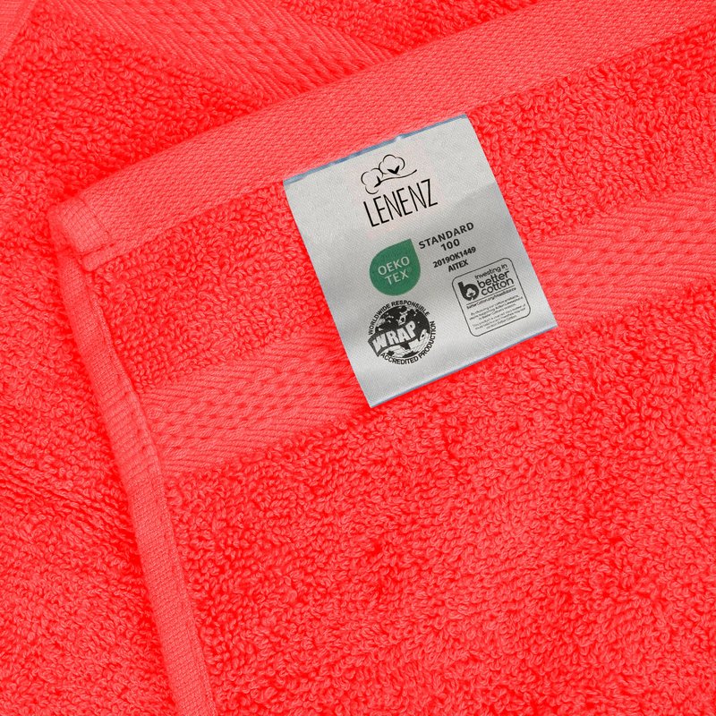 Lenenz Soft Wash Cloths - 12 Pack Plush and Absorbent Cotton Washcloths for Face, Body, and Baby - Multi-Purpose, Quick-Dry Wash Cloths Set 13x13'' (Red)