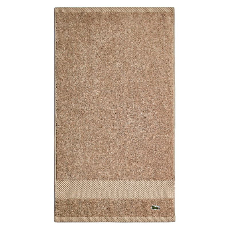 Lacoste Heritage 100% Supima Cotton Hand Towel, Sand, 16" x 30" – Highly Absorbent & Quick Drying, Premium Super Soft Bath Towel, Bathroom Essential, Gift for All Occasions, Machine Washable