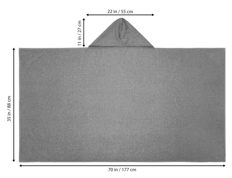 COTTON CRAFT Hooded Bath Towel – 2 Pack Oversized 35x70 Waffle Weave Towel with Hood for Adults - 100% Ringspun Cotton Pool Bath Sheet Wrap with Hood - Soft Super Absorbent Quick Dry – 450 GSM – Grey