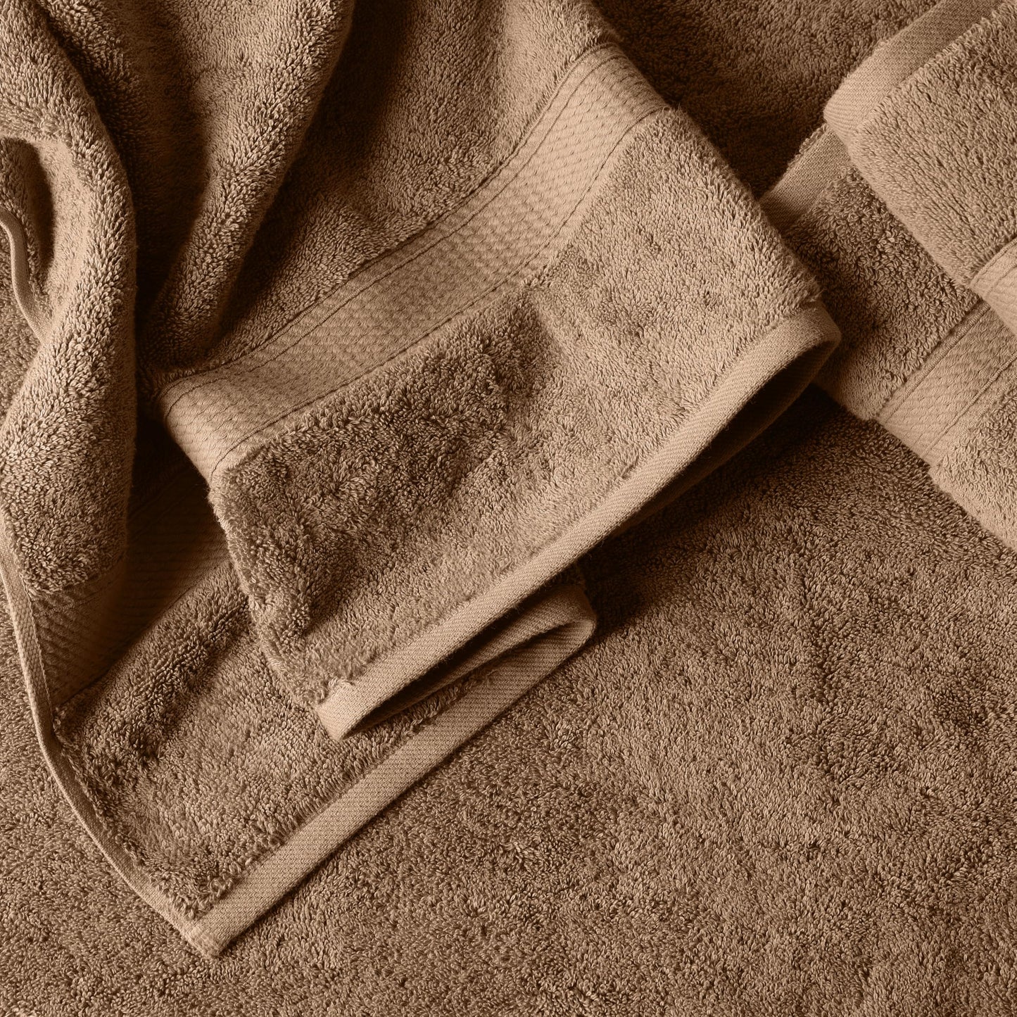 SUPERIOR Egyptian Cotton Pile 6 Piece Towel Set, Includes 2 Bath, 2 Hand, 2 Face Towels/Washcloths, Ultra Soft Luxury Towels, Thick Plush Essentials, Guest Bath, Spa, Hotel Bathroom, Latte