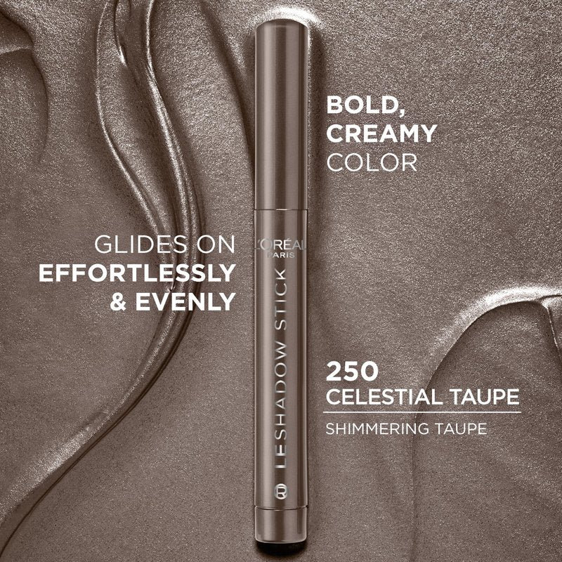 L'Oreal Paris Makeup Le Shadow Stick Eyeshadow, Blendable, Smudge-Resistant, Smokey Cream Eyeshadow, 250 Celestial Taupe