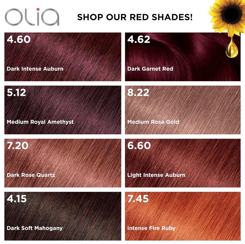 Garnier Olia Hair Color - Ammonia-Free Permanent Dye for Brilliant Oil-Rich Shine | 4.15 Dark Soft Mahogany