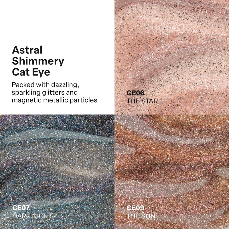 APRÉS Astral Gel Color Set, 3 Colors, HEMA-Free & TPO-Free Salon Quality Nail Gel Polish Trio Bundle (Astral Shimmery Cat Eye, Set 3)