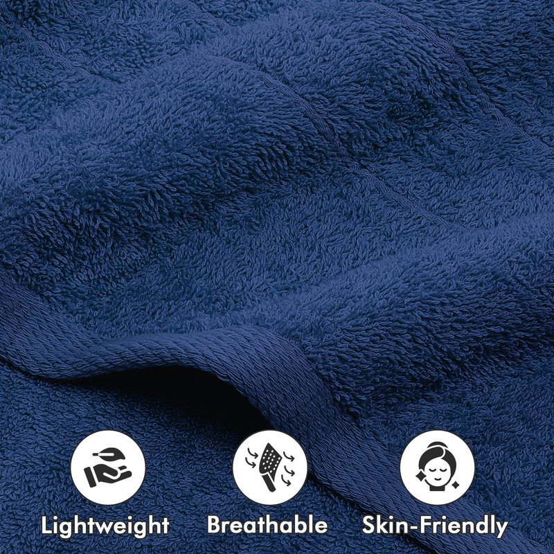 Novo Home Bath Sheets – Extra Large Bathroom Sheet Set – Pack of 2 Jumbo Towels Royal Blue (71x35in) – 100% Cotton Soft Quick Dry Large Bath Towels for Adults Hotel Spa Bathroom Use