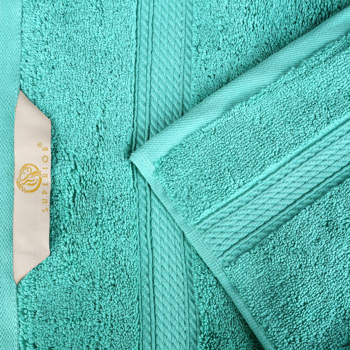 Superior Egyptian Cotton Pile 9 Piece Towel Set, Includes 3 Bath, 3 Hand, 3 Face Towels/Washcloths, Ultra Soft Luxury Towels, Thick Plush Essentials, Guest Bath, Spa, Hotel Bathroom, Turquoise