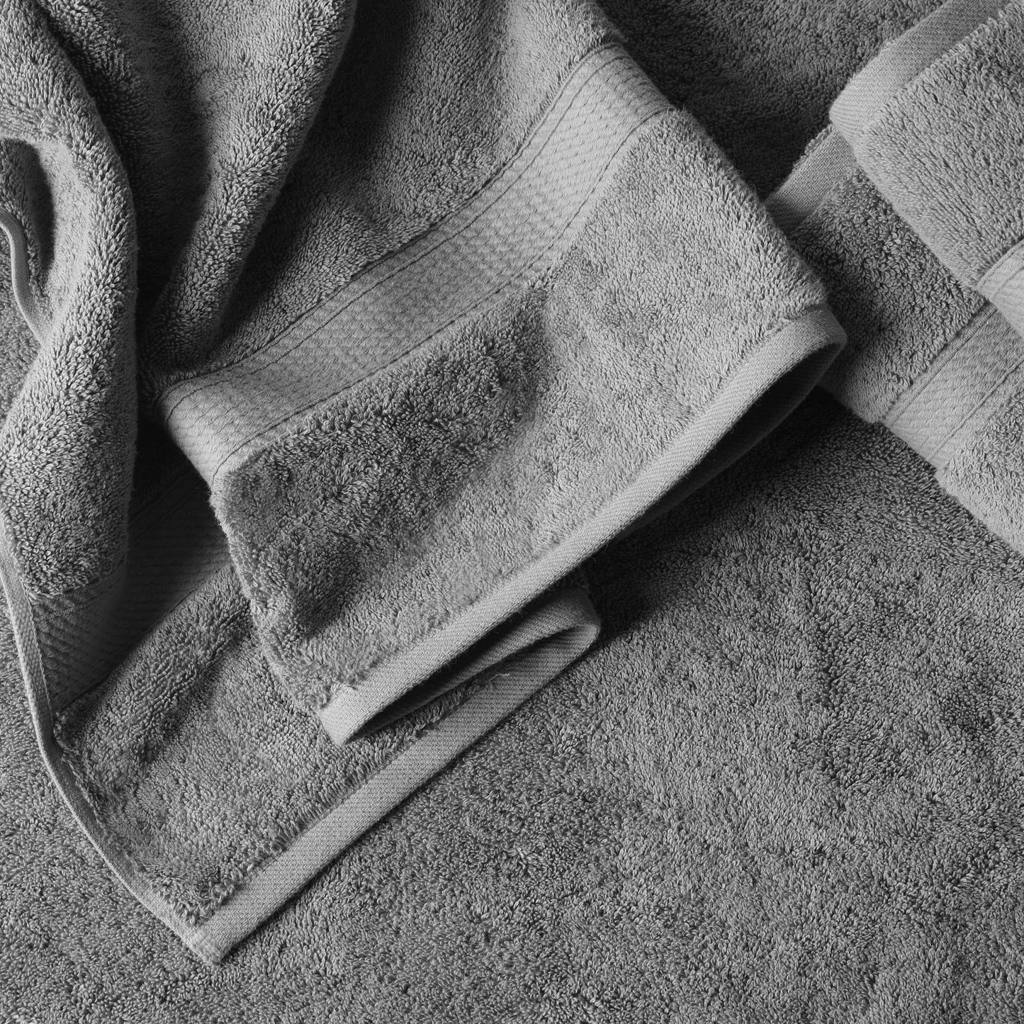 SUPERIOR Egyptian Cotton Pile 6 Piece Towel Set, Includes 2 Bath, 2 Hand, 2 Face Towels/Washcloths, Ultra Soft Luxury Towels, Thick Plush Essentials, Guest Bath, Spa, Hotel Bathroom, Charcoal