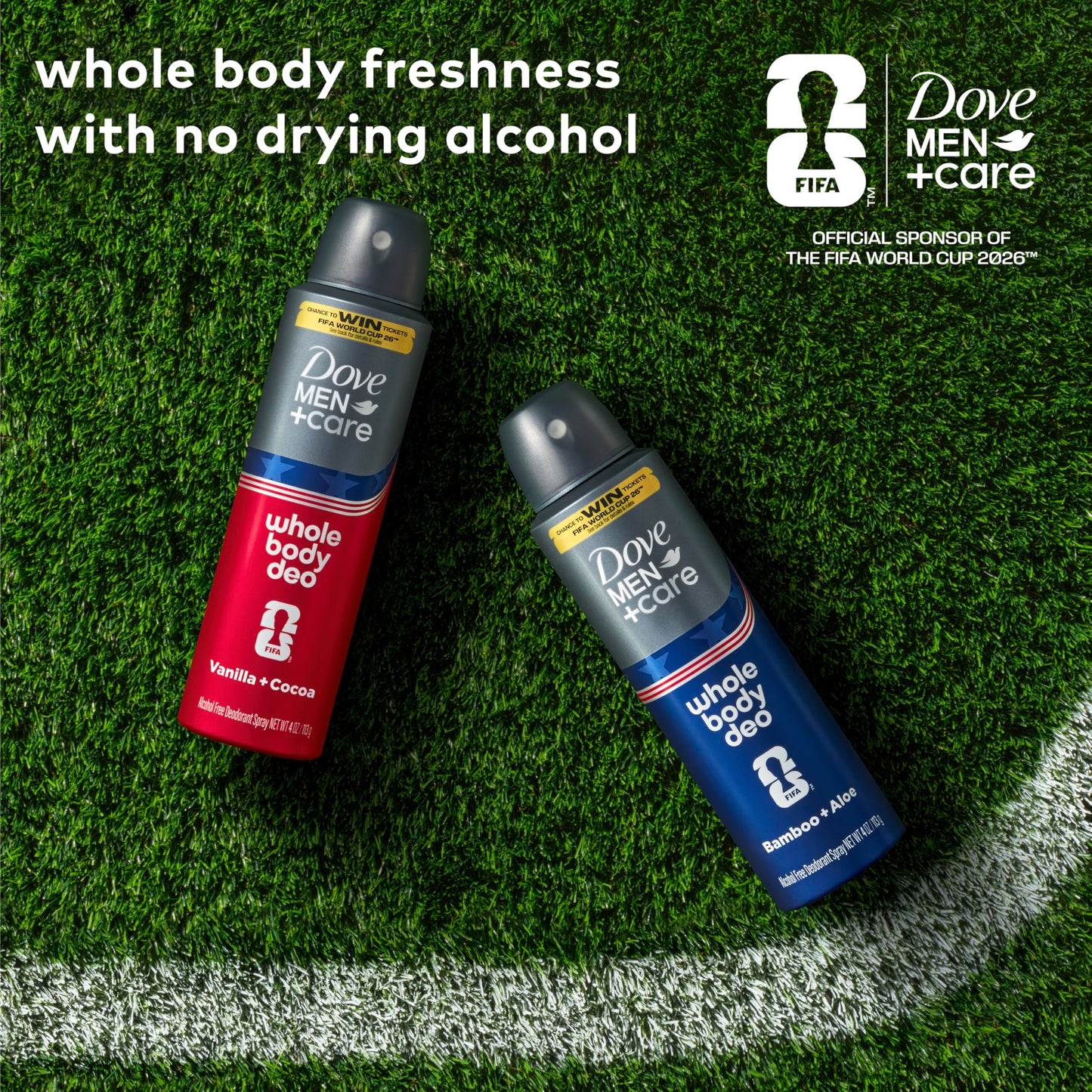 Dove Men+Care Whole Body Deo Aluminum Free Deodorant Spray Bamboo + Aloe Suitable from Pits, Privates, to Feet 4 oz