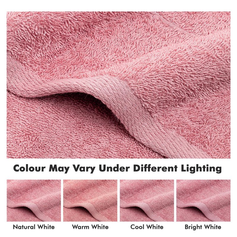 Novo Home 100% Cotton Hand Towels for Bathroom – Soft & Absorbent Towel Set– Pack of 6 Small Towel (34x20in) – Quick Dry Luxury Cotton Hand Towels – Baby Pink