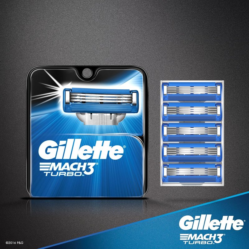 Gillette Mach3 Turbo Cartridges - Superior Shaving Performance | 4 Count Pack