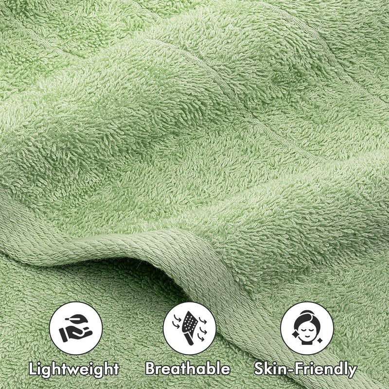 Novo Home Bath Towels Set of 4 – 100% Cotton Light Green Extra Large Towels for Bathroom, Spa Use (55x28 in) – Super Soft and Quick Dry Large Bath Sheets for Adults