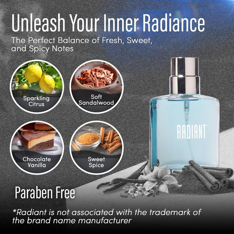PB ParfumsBelcam Radiant Eau de Parfum for Women - Warm Oriental Vanilla & Citrus Notes | 1.7 Fl Oz