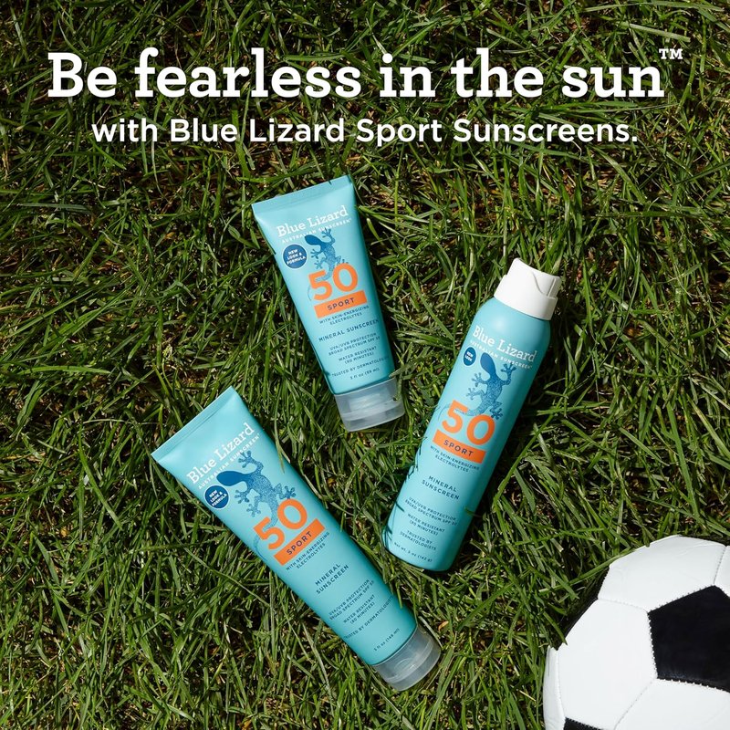 Blue Lizard Sport Mineral Sunscreen SPF 50 - Fragrance-Free, Vegan, 5 fl oz | Ideal for Athletes