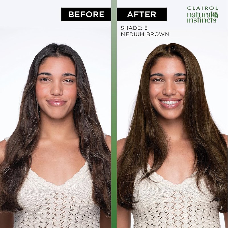 Clairol Natural Instincts Demi-Permanent Hair Dye - Ammonia-Free Vegan Color with Coconut Oil & Aloe Vera | 5 Medium Brown
