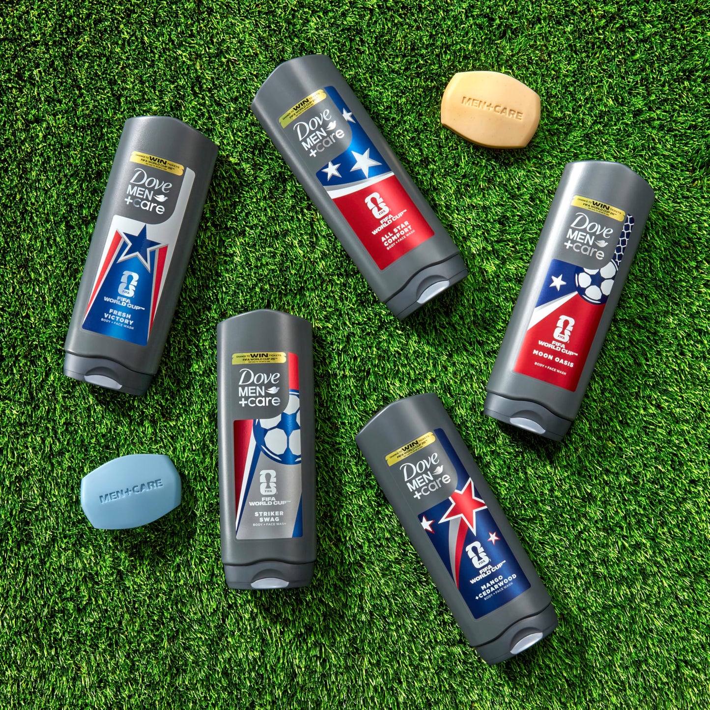 Dove Men+Care FIFA World Cup 2026 Limited Edition Body & Face Wash Mixed Pack, MicroMoisture Hydration & Skin Strengthening, 3‑Count