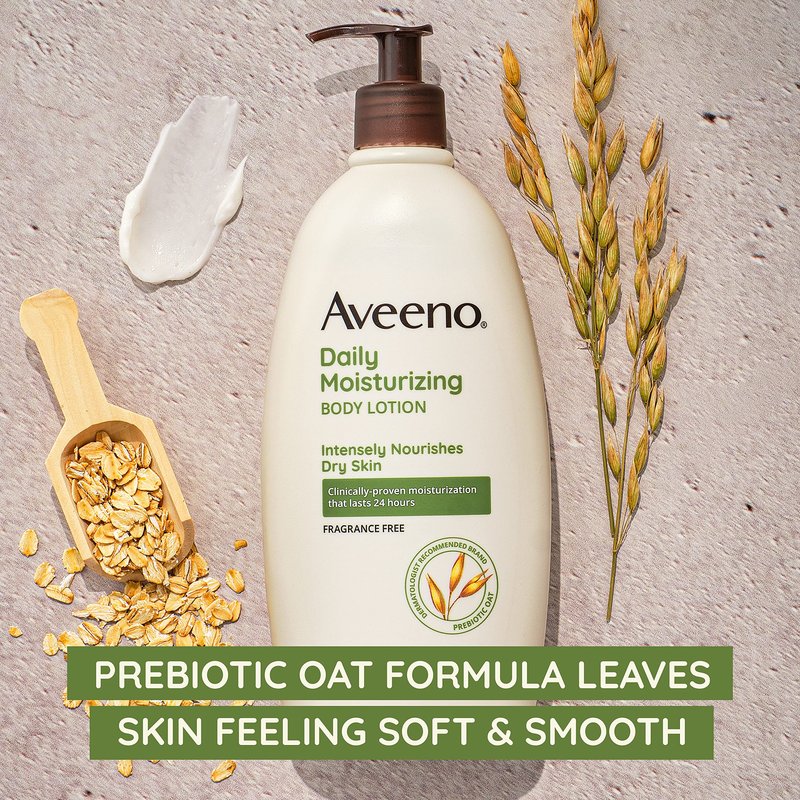 Aveeno Sheer Hydration Fragrance-Free Daily Moisturizing Lotion with Prebiotic Oat for Dry Skin, Lightweight, Fast-Absorbing Body Moisturizer Nourishes Skin with 48-hour Moisture, 18 fl oz (Pack of 2)