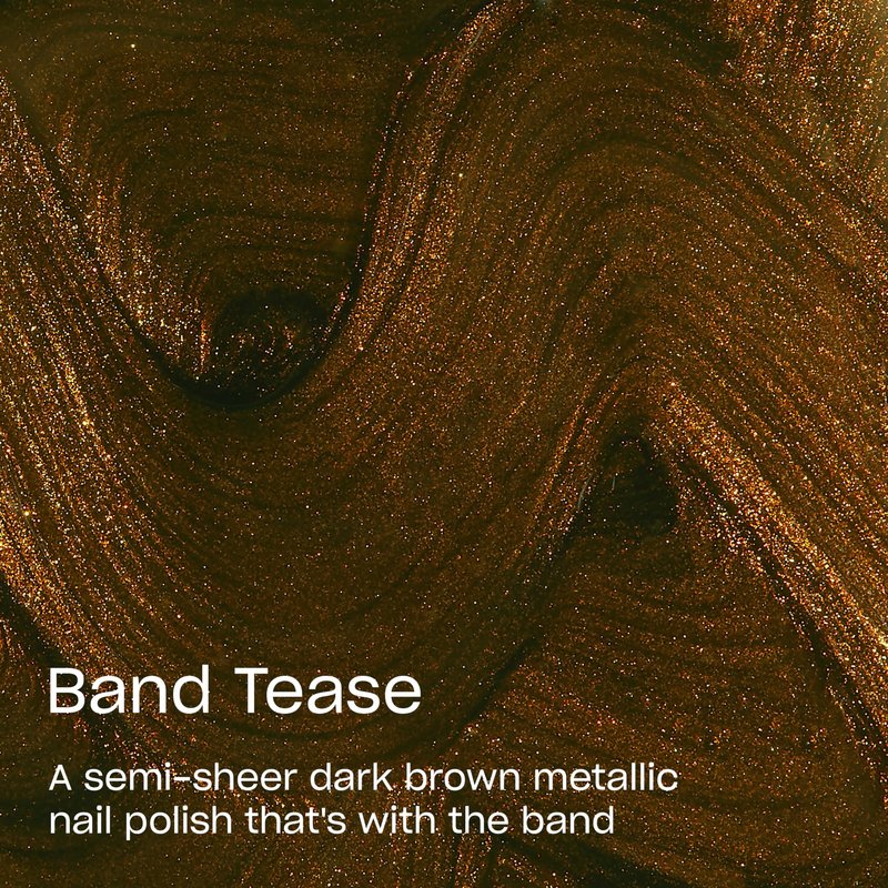 OPI Nail Lacquer Band Tease | Semi-Sheer Dark Gold Brown Metallic Chip Resistant Nail Polish | What's Your Mani-tude | Fall 2025
