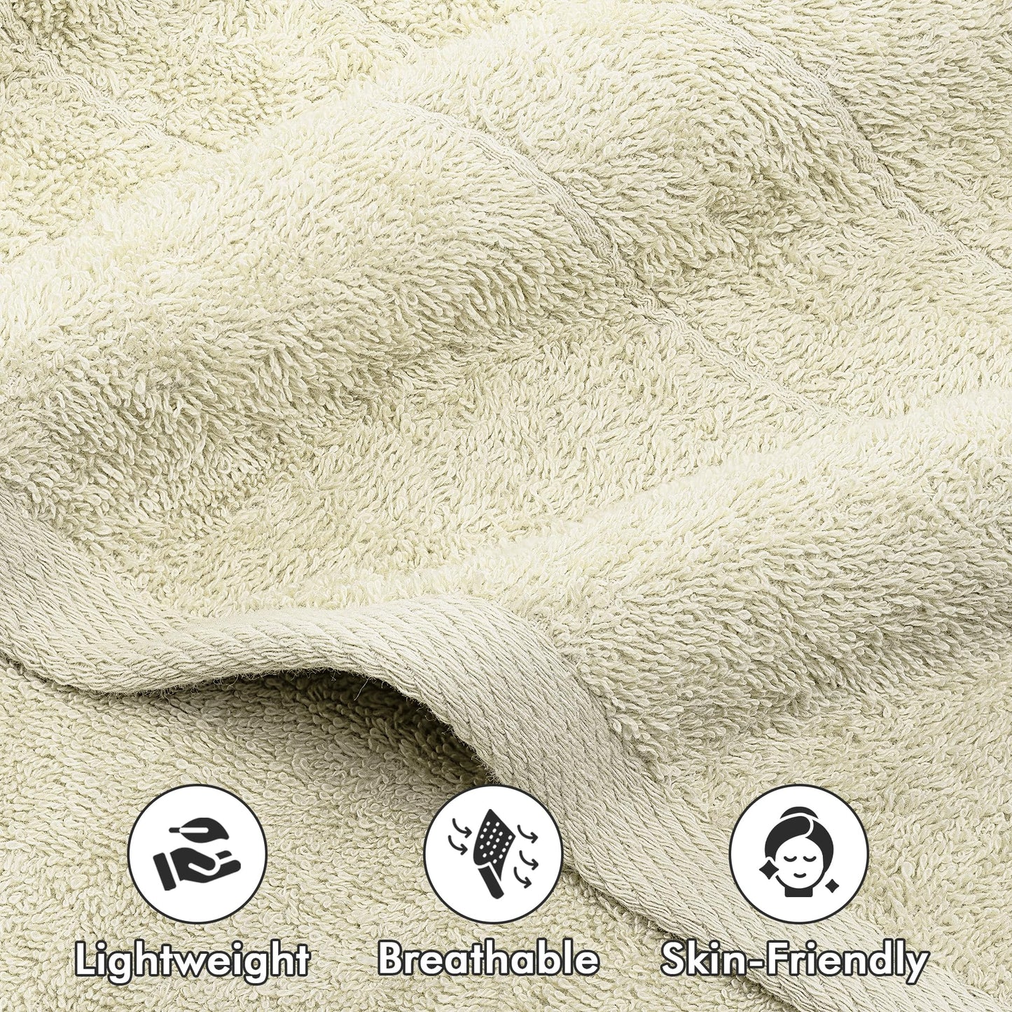 Novo Home Bath Sheets – Extra Large Bathroom Sheet Set – Pack of 2 Jumbo Towels Ivory (71x35in) – 100% Cotton Soft Quick Dry Large Bath Towels for Adults Hotel Spa Bathroom Use