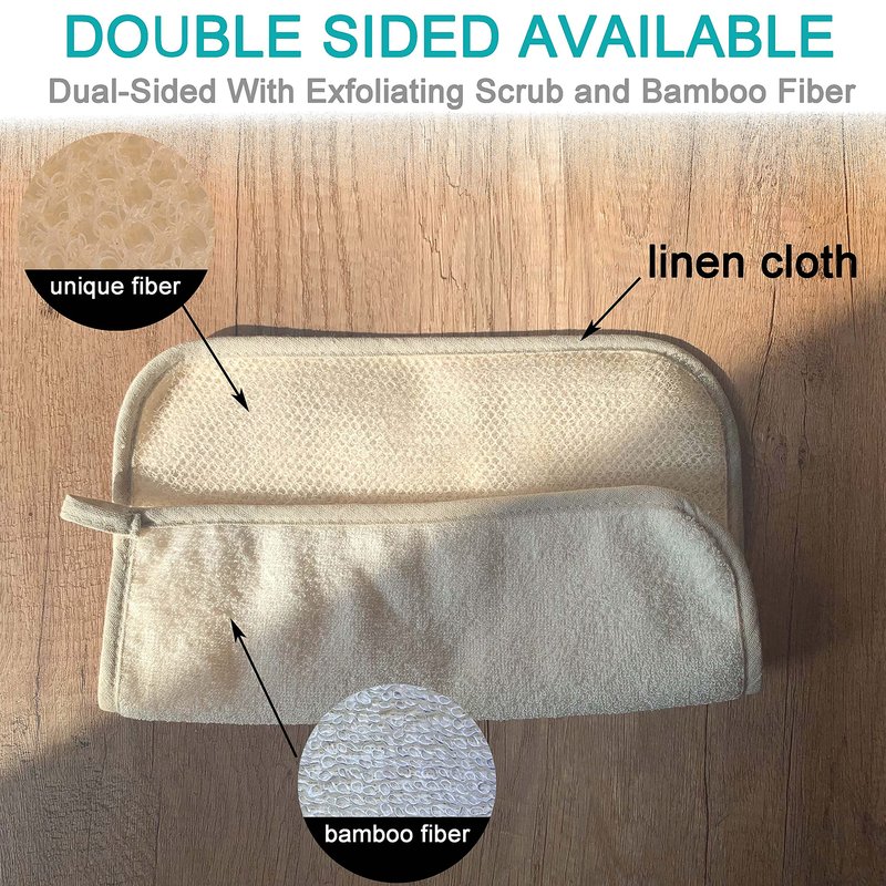 Mr.Cui'shop 3 Pack 12" Large XL Soft Weave Spa Exfoliating Face and Body Wash Cloths, Dual-Sided with Exfoliating Scrub and Soft Terry Cloth for Shower - Remove Dead Skin - Great for Skin in The Bath