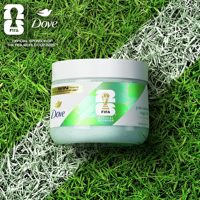 Dove FIFA World Cup 2026 Limited Edition Moisturizing Body Scrub – Palo Santo & Sage Oil, pH‑Balanced Whipped Exfoliator for Hydrated, Radiant Skin, 15 oz