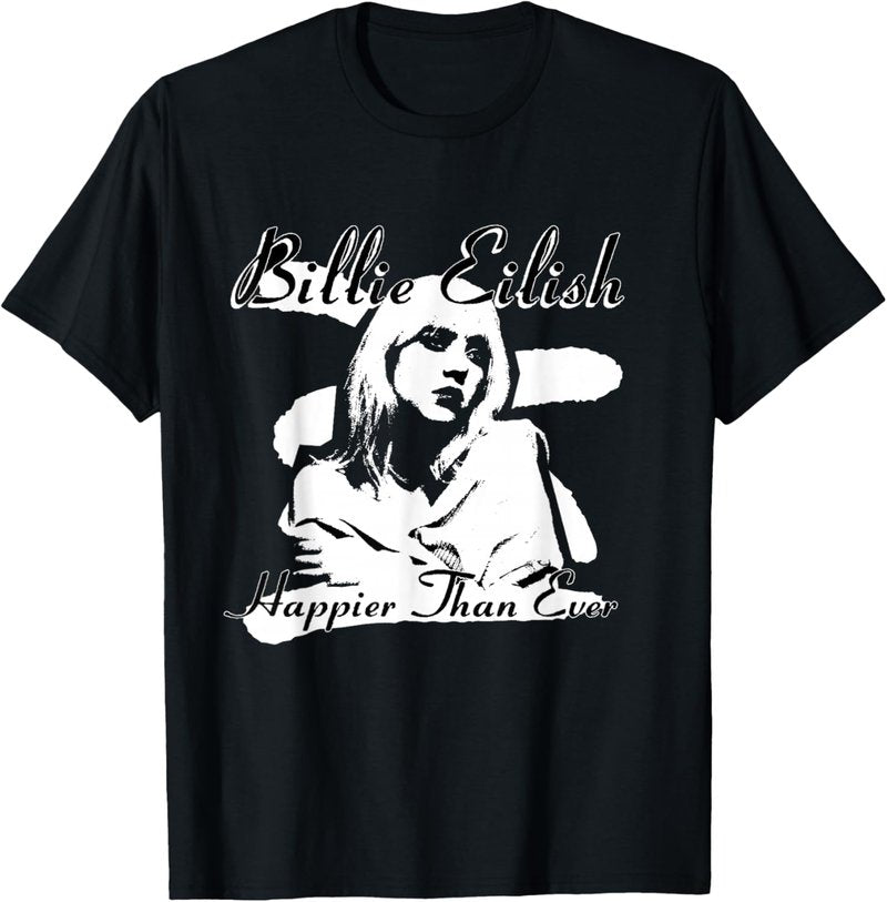 Billie Eilish Happier Than Ever Black T-Shirt - Stylish Graphic Tee for Fans | Unisex Sizes